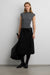 Pinstripe midi skirt with waist tie in black — main image