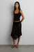 Asymmetrical lace midi skirt in black — main image
