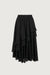 Asymmetrical tiered maxi skirt in black — main image