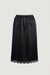 Lace trim midi skirt in black — main image