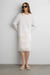 Lace trim midi skirt in ivory — main image