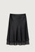 Layered sheer hem slip skirt in black — main image
