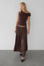 Wrinkle effect maxi skirt in brown — main image