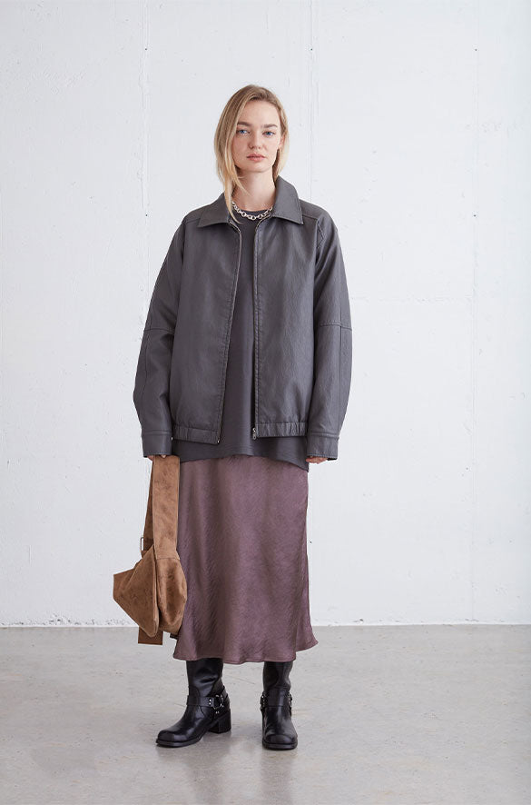 SLIP SKIRT in Sparrow — alternate angle