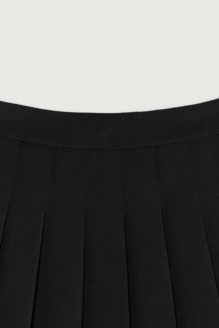 PLEATED TENNIS SKIRT in Black — alternate angle