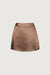 Mini slip skirt in chocolate brown — main image
