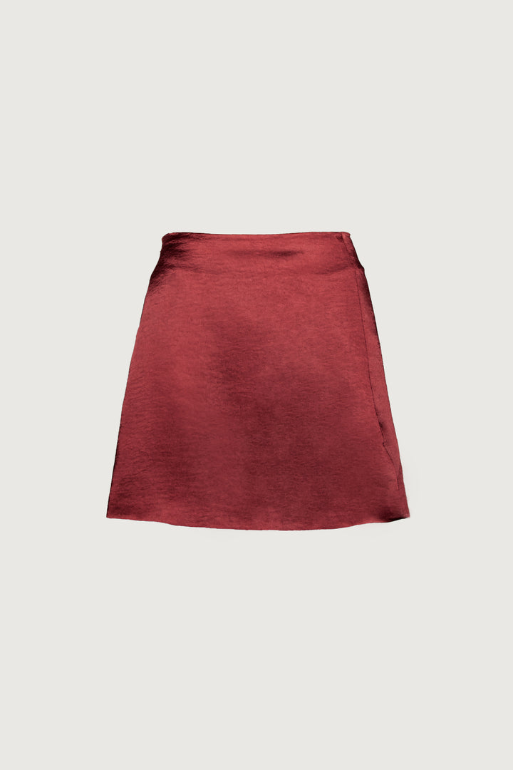 MINI SLIP SKIRT in Syrah — alternate angle