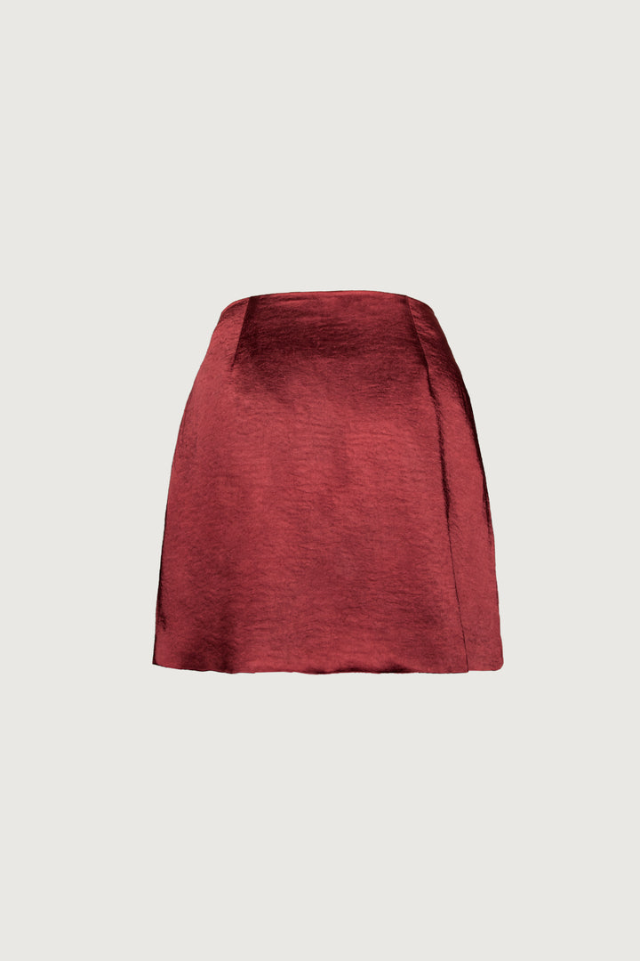 MINI SLIP SKIRT in Syrah — alternate angle