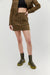 Contrast stitch twill mini skirt in beech — main image