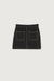 Contrast stitch twill mini skirt in black — main image