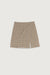 Plaid mini skirt in oatmeal brown plaid — main image