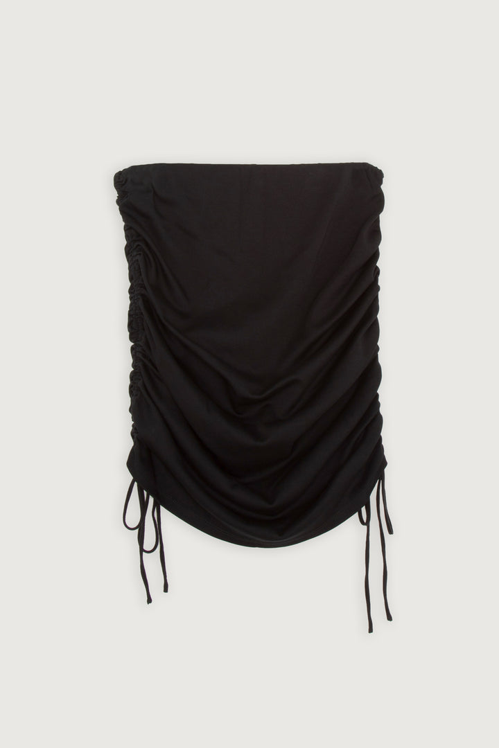 SIDE TIE MINI SKIRT in Black — alternate angle