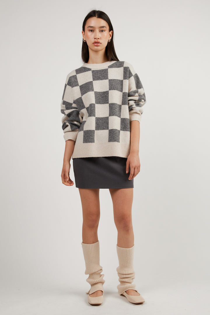 LEG WARMER in Oatmeal — alternate angle