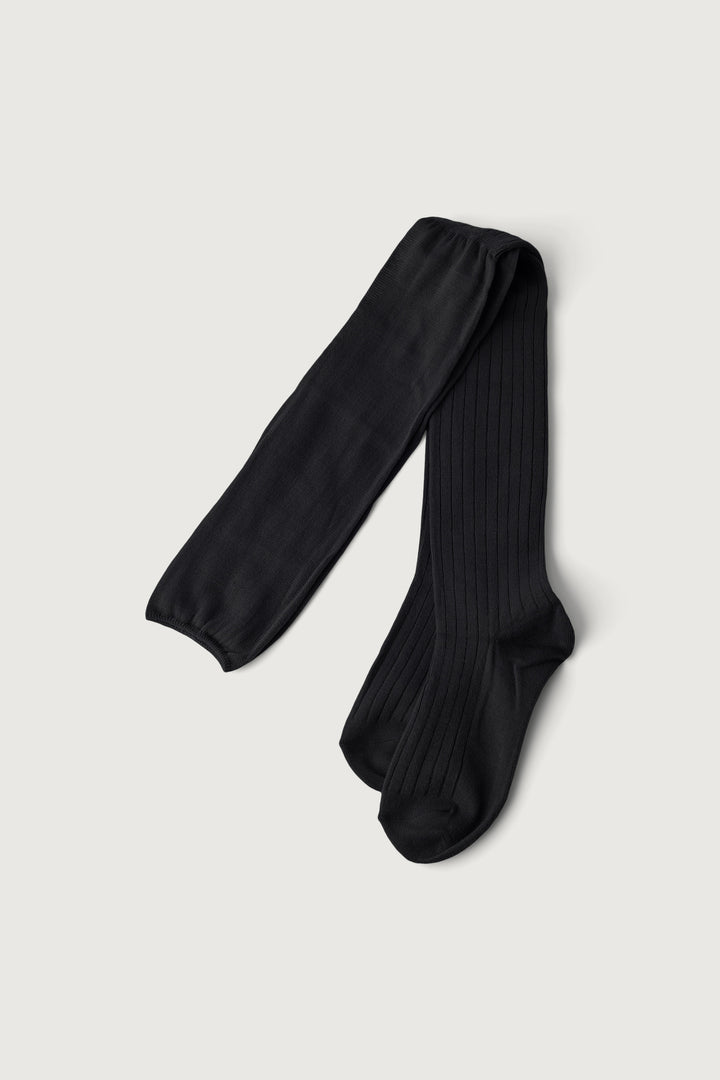 OVER THE KNEE MIXED PATTERN SOCKS in Black — alternate angle