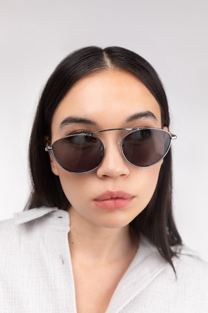 CAT EYE SUNGLASSES in Black — alternate angle
