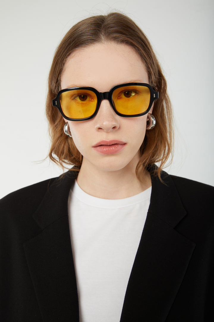 SQUARE FRAME SUNGLASSES in Black Yellow — alternate angle