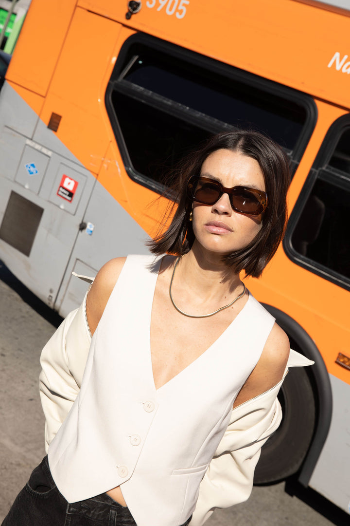 RECTANGLE SUNGLASSES in Green Fog — alternate angle