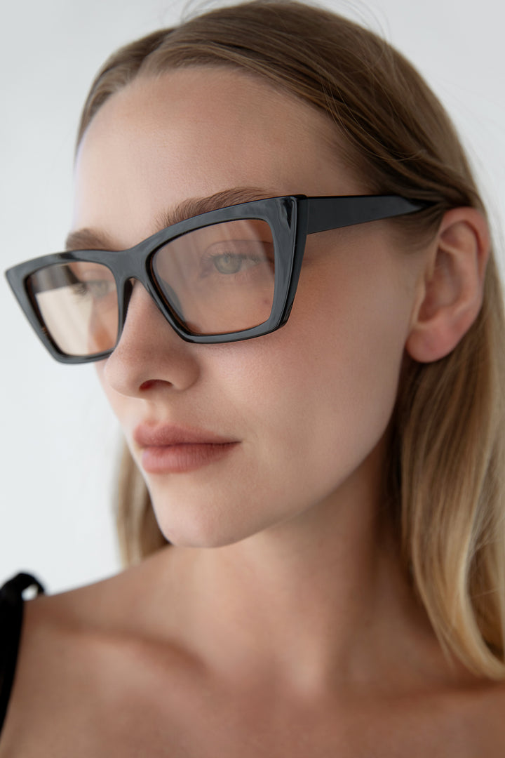 POINTED EDGE SUNGLASSES in Brown — alternate angle