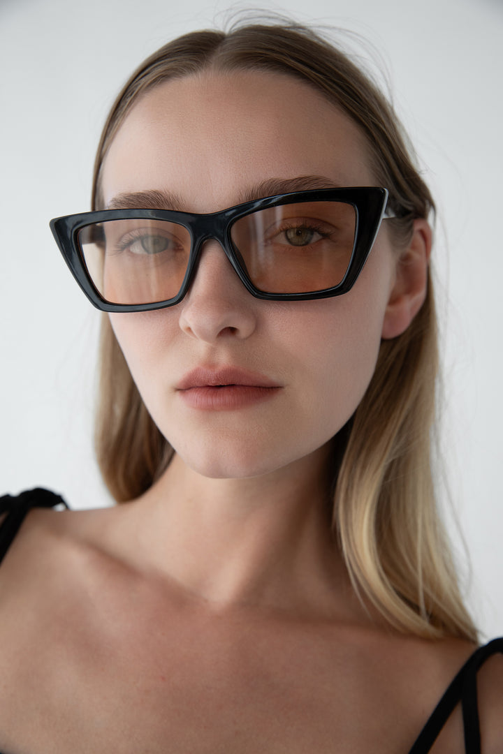 POINTED EDGE SUNGLASSES in Brown — alternate angle