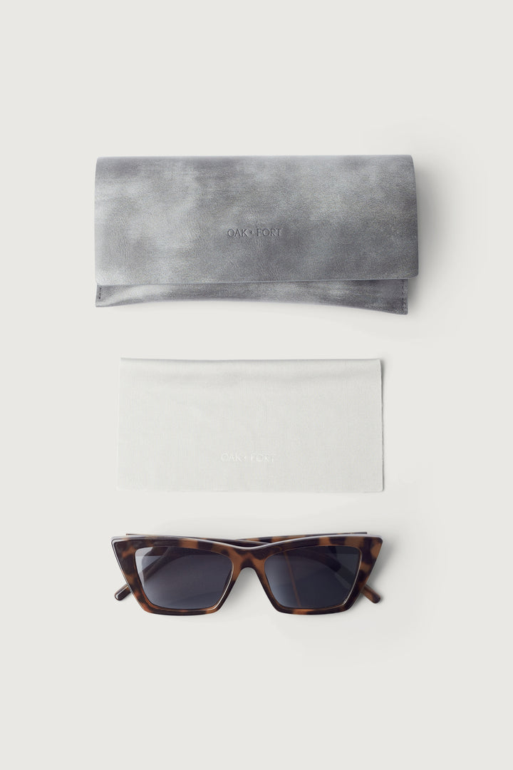 POINTED EDGE SUNGLASSES in Tortoise Shell Black — alternate angle