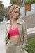 Knit bralette in hot pink — main image