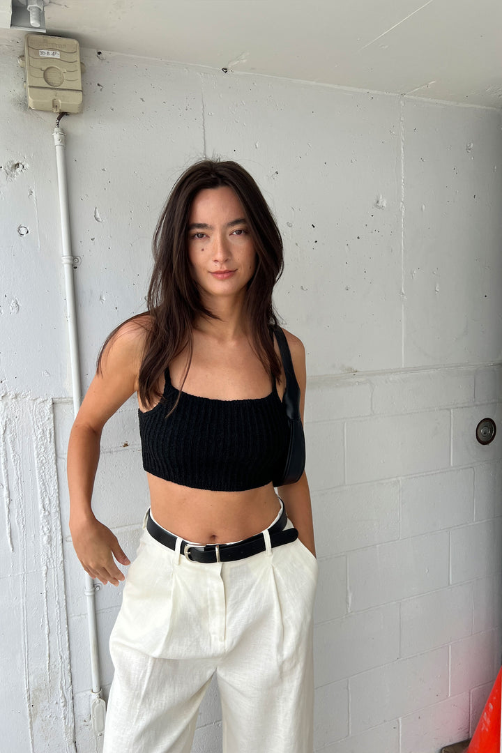 KNIT BRALETTE in Black — alternate angle