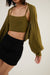 Cropped sweater tank in olive drab — main image