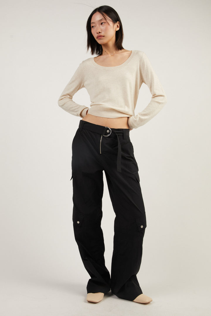 CREWNECK SWEATER in Oatmeal — alternate angle