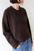 V-neck sweater in hickory — main image