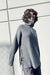 Half zip lace-up side sweater in heather medium grey — main image