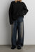 Oversized crewneck sweater in black — main image