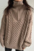 Cable knit half zip in taupe grey — main image