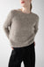 Boucle knit crewneck sweater in taupe — main image