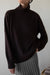 Wool-blend oversized turtleneck sweater in turkish coffee — main image