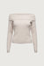 Cropped off the shoulder sweater in cream — main image