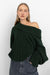 Oversized slouchy off the shoulder sweater in deep forest — main image