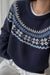 Fair isle crewneck sweater in navy fair isle — main image