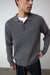 Ribbed polo sweater in charcoal — main image