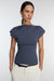 Asymmetrical off the shoulder cap sleeve sweater in grisaille — main image