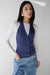Knit halter button front tank in crown purple — main image