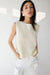 High neckline knit tank in cream — main image