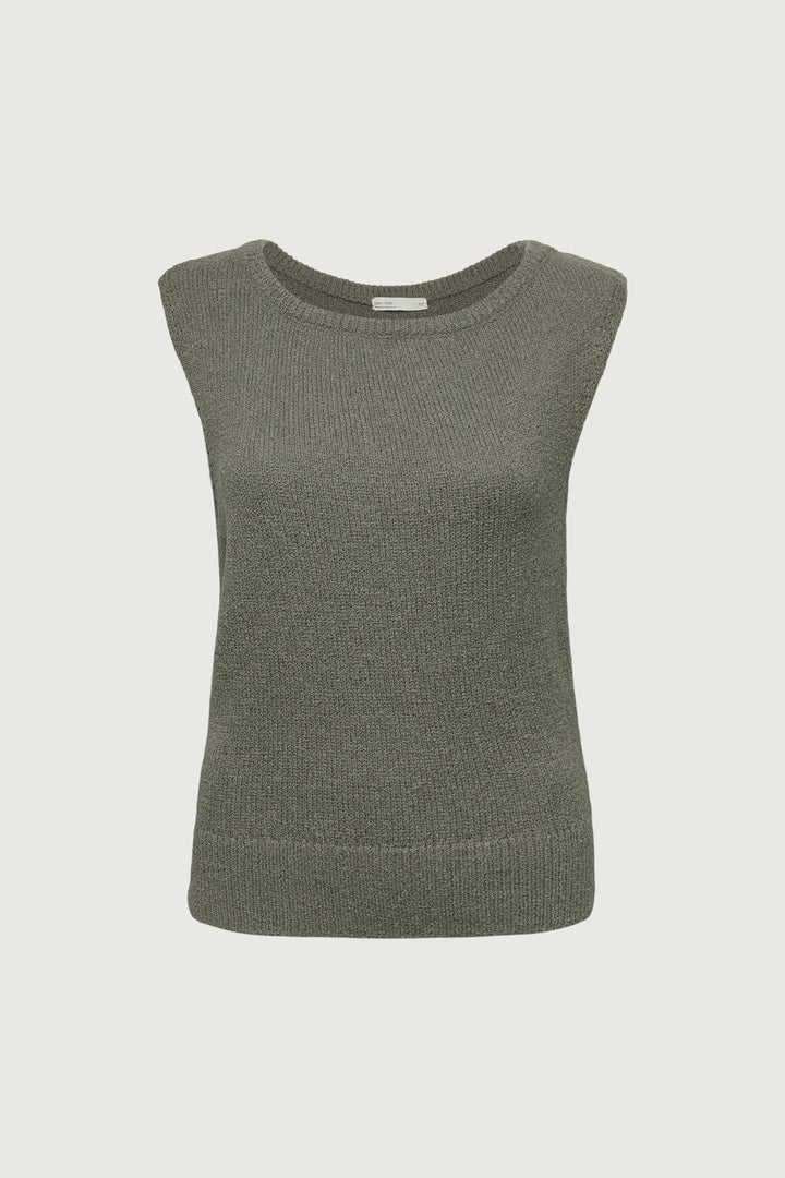 RELAXED OFF THE SHOULDER SWEATER in Vetiver — alternate angle