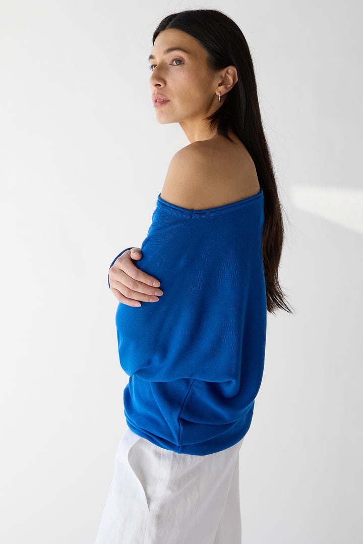 DOLMAN SLEEVE SWEATER in Skydiver — alternate angle