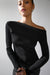 Off the shoulder long sleeve top in black — main image