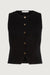 Sleeveless knit vest with buttons in black — main image