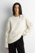 Brushed alpaca oversized crewneck sweater in cream — main image