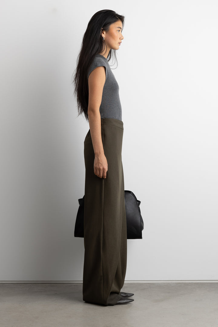 KNIT MOCKNECK TOP in Medium Heather Grey — alternate angle