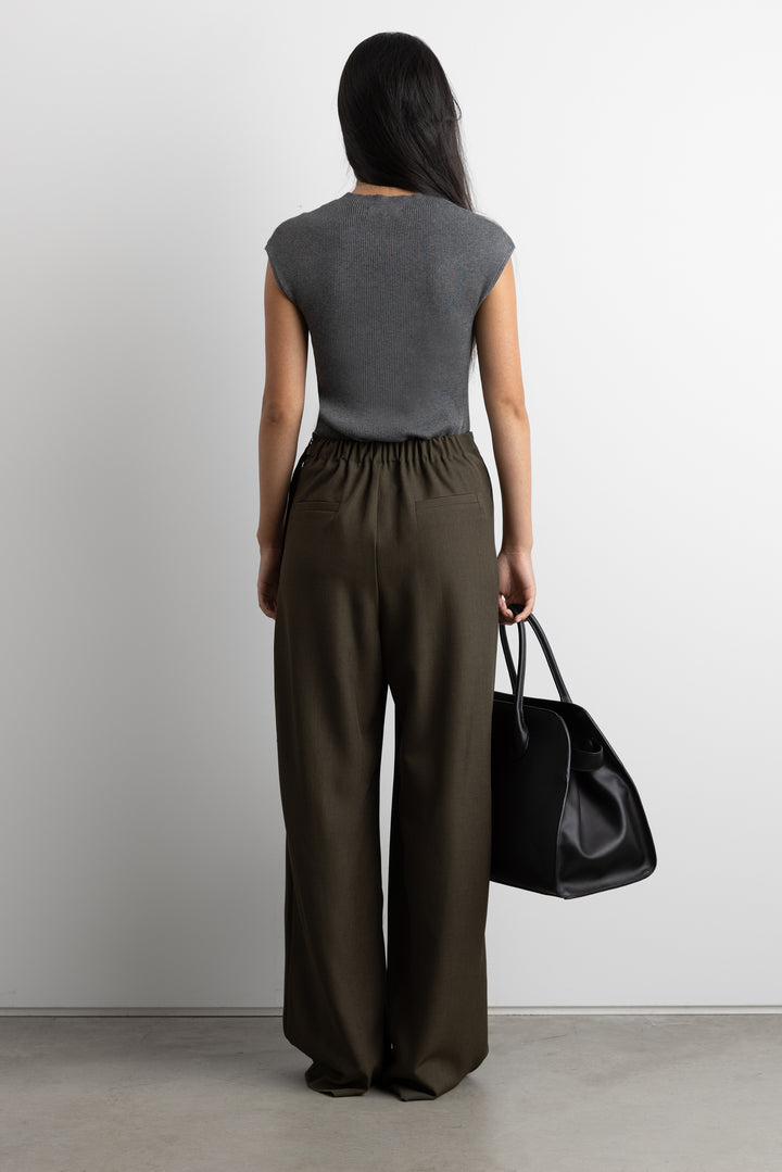 KNIT MOCKNECK TOP in Medium Heather Grey — alternate angle