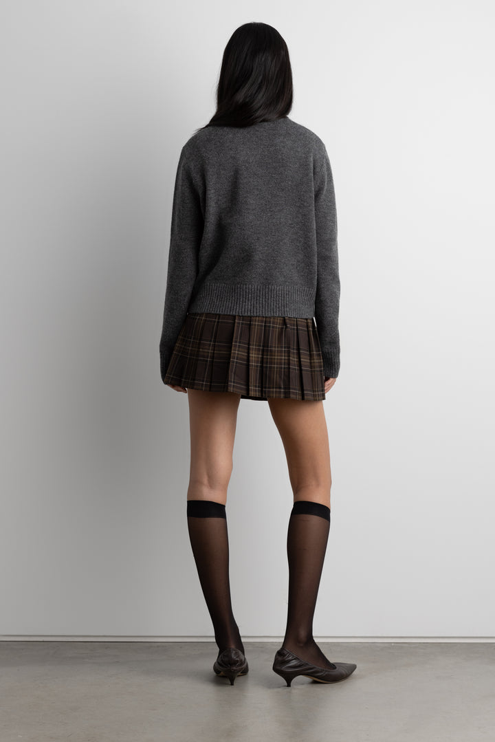 CHERRY INTARSIA SWEATER in Heather Lava Smoke — alternate angle