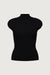 Ottoman ribbed knit sleeveless top in black — main image